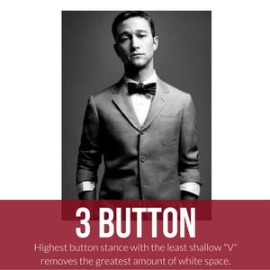 3 button suit with bow tie