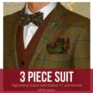 3 piece suit with bow tie