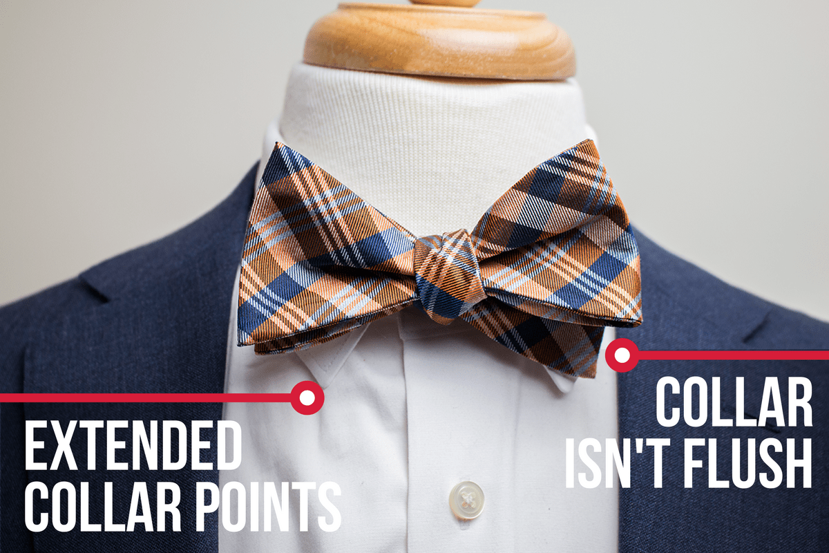orange bow tie with extended collar points orange bow tie with extended collar points