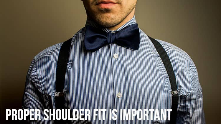 shoulder fit with suspenders