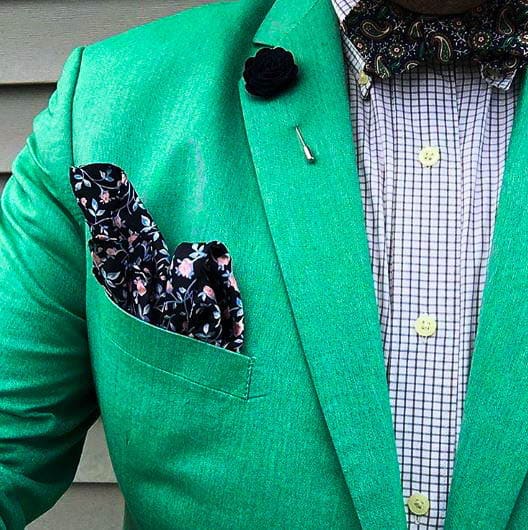 bow tie Green Suit Jacket And Checked Shirt