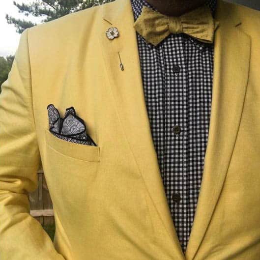 bow tie with yellow jacket