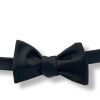 Deep Black Grosgrain Bow Tie tied